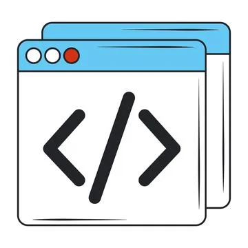 Web development coding language creation digital software 스톡 일러스트