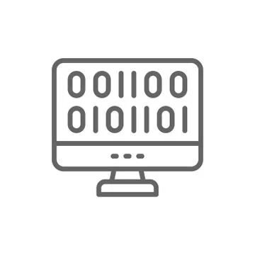 Web development, coding line icon. 스톡 일러스트