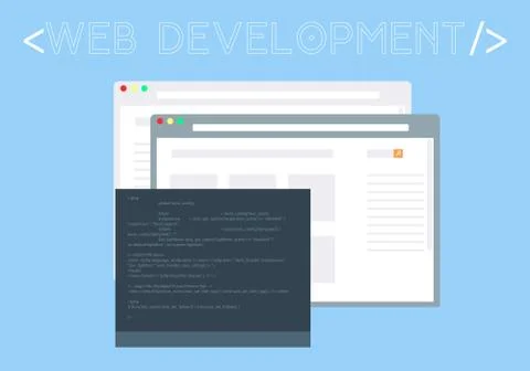 Web development colourful vector windows Stock Illustration
