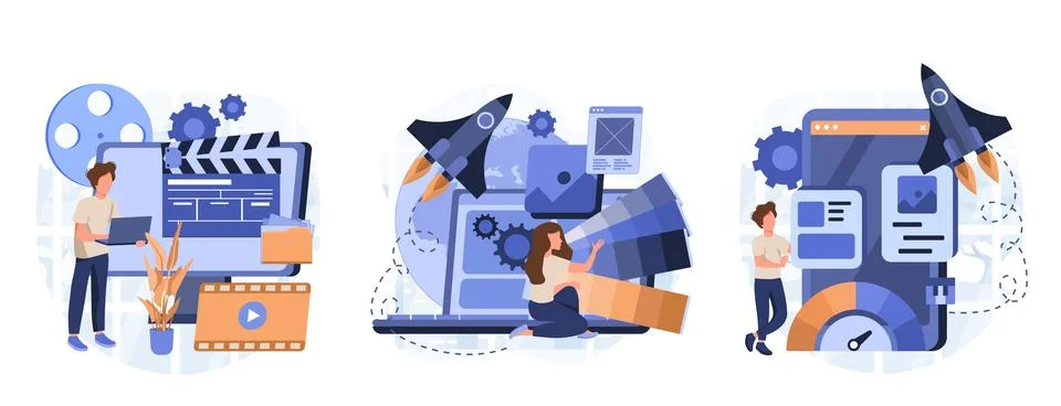 Web development company abstract concept vector illustrations Illustrazione stock