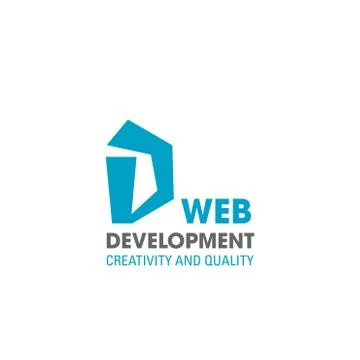 Web development company vector D letter icon Stock Illustration