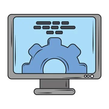 Web development computer coding settings creation digital software Stock Illustration