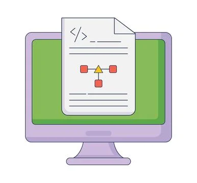 Web development computer Stock Illustration