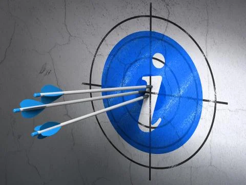 Web development concept: arrows in Information target on wall background 库存插图