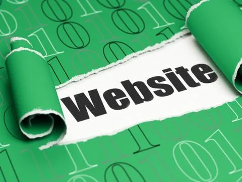 Web development concept: black text Website under the piece of  torn paper 스톡 일러스트