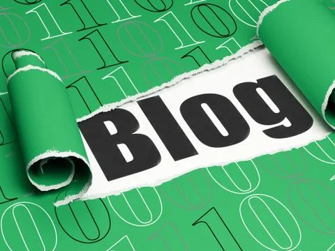 Web development concept: black text Blog under the piece of  torn paper Illustrazione stock
