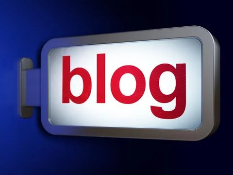Web development concept: Blog on billboard background Stock Illustration
