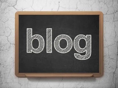 Web development concept: Blog on chalkboard background 库存插图