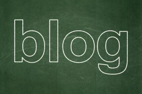 Web development concept: Blog on chalkboard background Stock Illustration