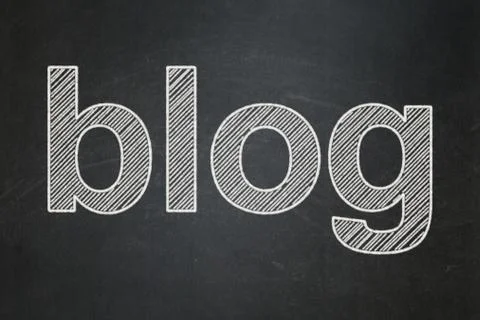 Web development concept: Blog on chalkboard background Stock Illustration