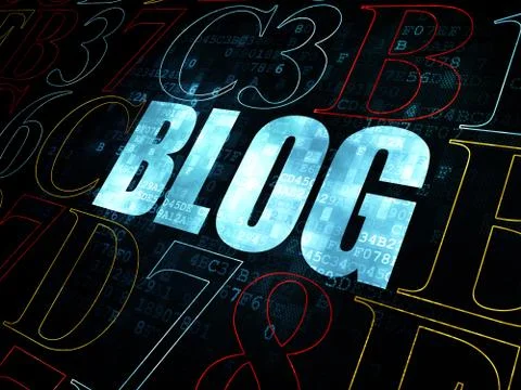 Web development concept: Blog on Digital background Stock Illustration
