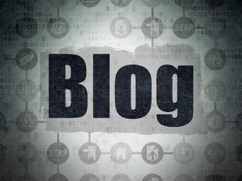 Web development concept: Blog on Digital Paper background Stock Illustration