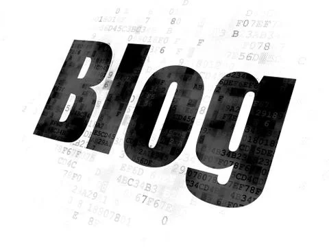 Web development concept: Blog on Digital background 库存插图