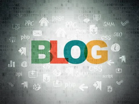 Web development concept: Blog on Digital Data Paper background Stock Illustration