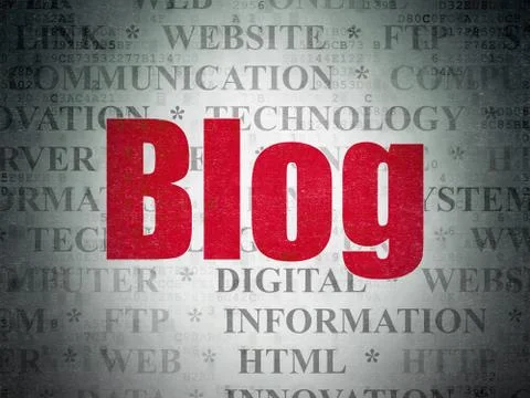 Web development concept: Blog on Digital Data Paper background イラスト素材