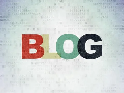 Web development concept: Blog on Digital Data Paper background イラスト素材