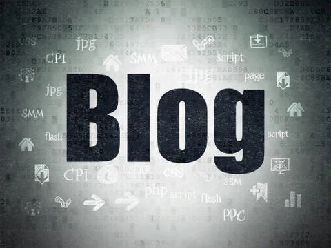 Web development concept: Blog on Digital Data Paper background Stock Illustration