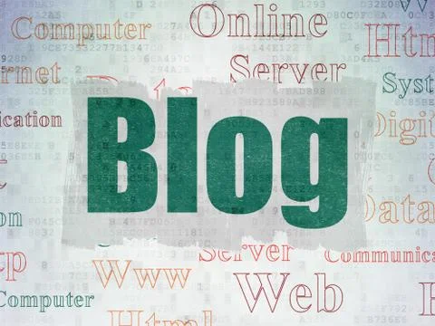 Web development concept: Blog on Digital Data Paper background 库存插图