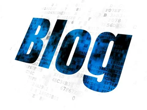 Web development concept: Blog on Digital background 库存插图