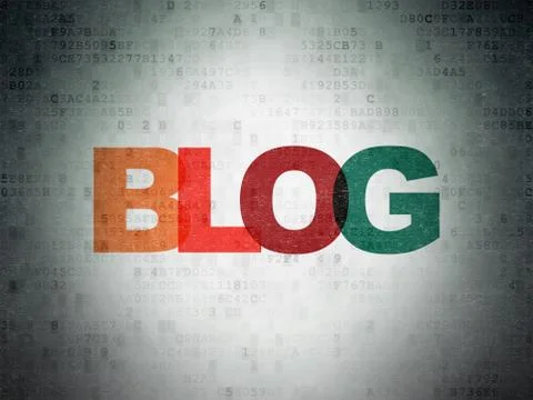 Web development concept: Blog on Digital Data Paper background イラスト素材