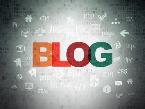 Web development concept: Blog on Digital Data Paper background Stock Illustration
