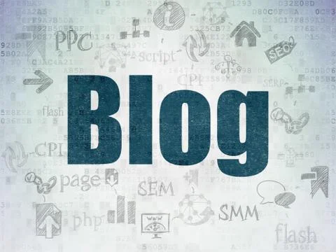 Web development concept: Blog on Digital Data Paper background Stock Illustration