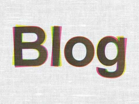 Web development concept: Blog on fabric texture background Stock-Illustration