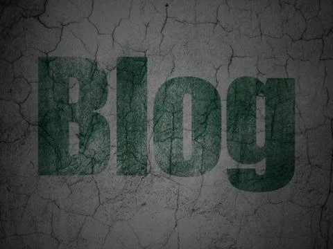 Web development concept: Blog on grunge wall background イラスト素材