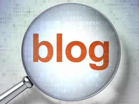 Web development concept: Blog with optical glass イラスト素材