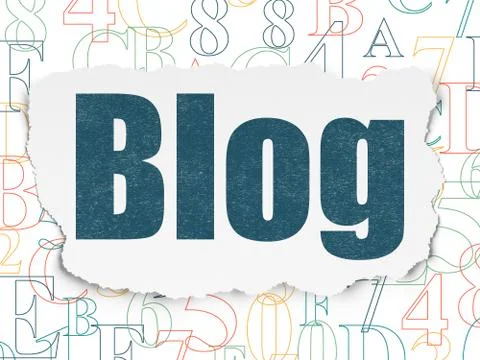 Web development concept: Blog on Torn Paper background Stock-Illustration