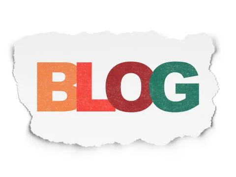Web development concept: Blog on Torn Paper background 库存插图