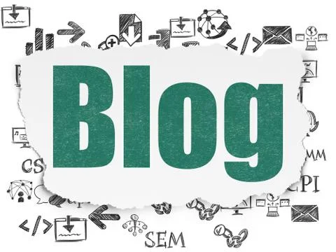 Web development concept: Blog on Torn Paper background Illustrazione stock