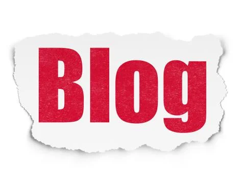 Web development concept: Blog on Torn Paper background 스톡 일러스트