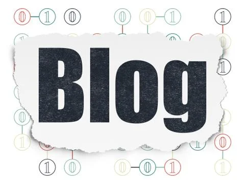 Web development concept: Blog on Torn Paper background Stock Illustration