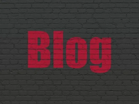 Web development concept: Blog on wall background 스톡 일러스트