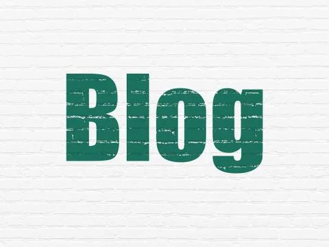 Web development concept: Blog on wall background 스톡 일러스트