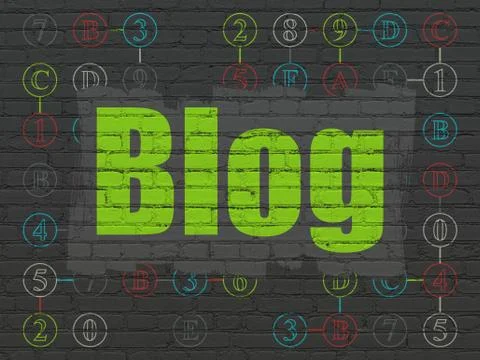 Web development concept: Blog on wall background イラスト素材
