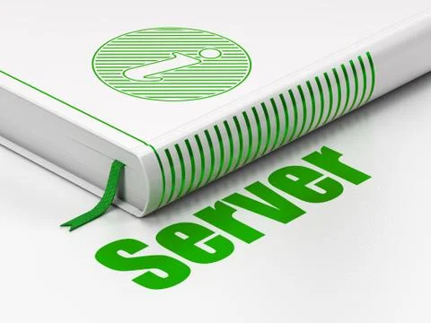 Web development concept: book Information, Server on white background Stock Illustration