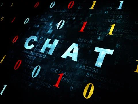 Web development concept: Chat on Digital background 库存插图
