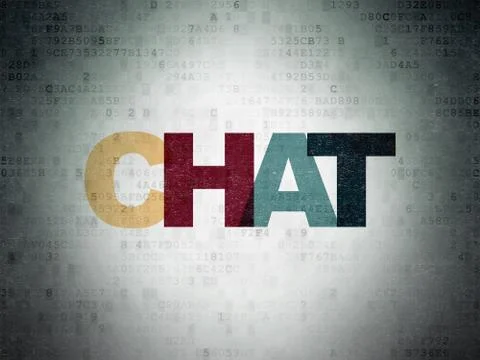 Web development concept: Chat on Digital Data Paper background 库存插图