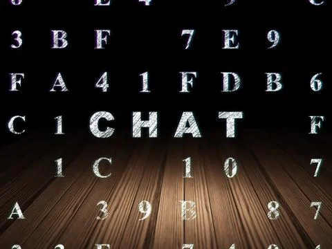 Web development concept: Chat in grunge dark room イラスト素材