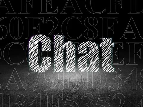 Web development concept: Chat in grunge dark room イラスト素材