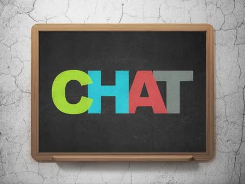 Web development concept: Chat on School board background 스톡 일러스트