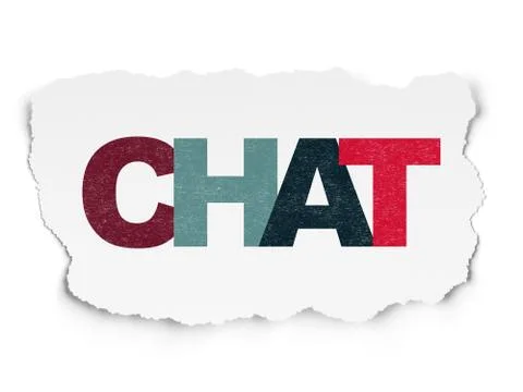 Web development concept: Chat on Torn Paper background 库存插图