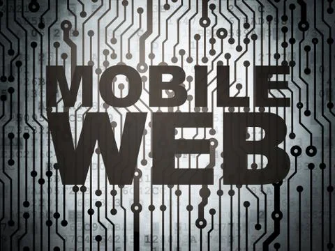 Web development concept: circuit board with Mobile Web イラスト素材