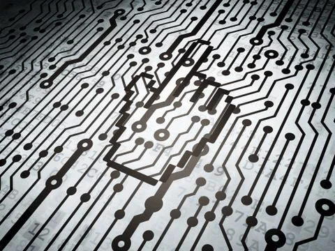 Web development concept: circuit board with Mouse Cursor 库存插图