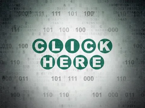 Web development concept: Click Here on Digital Paper background 스톡 일러스트