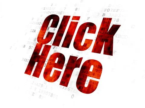 Web development concept: Click Here on Digital background Ilustração Stock