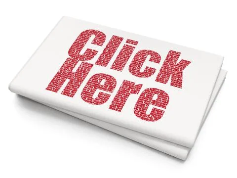Web development concept: Click Here on Blank Newspaper background Stock-Illustration