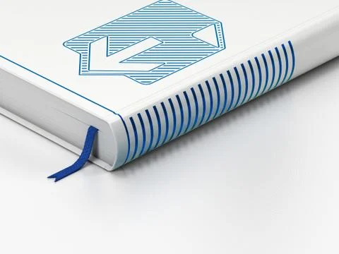 Web development concept: closed book, Download on white background Stock Illustration